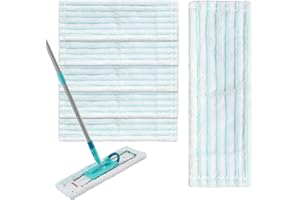 DOKENO 6 wymiennych mopów do Leifheit Clean, 38 x 15 cm, pokrowce zamienne z mikrofibry, czyszczące i chłonne płaskie etui, uniwersalne pokrowce na wszystkie podłogi