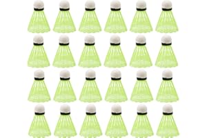 Dondeen 24 Stück Kunststoff Badminton Federbälle mit Hoher Stabilität und Haltbarkeit, Indoor Outdoor Badminton Bälle für Sport, Training, Bewegung, Unterhaltung, Spiele