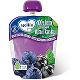 Mellin, Pouch Merenda 100% Mirtillo e Ribes Nero con Carota - 6 Confezioni da 90 gr