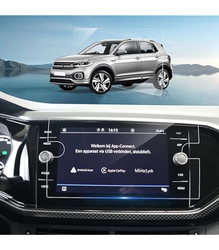 Protection écran Verre Trempé Pour VW T-Cross 2019-2025 GPS 8 Pouces - Anti-rayures 9H, Transparente, Facile à Poser