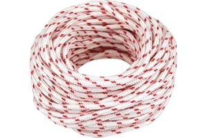 Jc.upin 3.5mm Pull Cord for Lawnmower 10 Meters lawn mower replacement Pull Cord for Recoil Starter Husqvarna STIHL Craftsman Chainsaw Rope Replacement,Lawn Mower Trimmer, WHITE RED