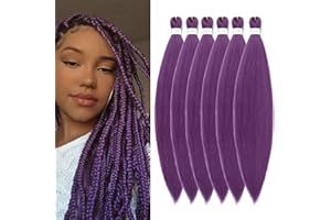 ‎SHOWJARLLY ShowJarlly Braids Extensions Pre-Stretched Braiding Haar 30 Zoll 6Packs/Lot Braid Extensions Kunsthaar Zum Einflechten Professionelle Weiche Synthetische Jumbo Braids Haar (30 Zoll,Lavender Purple#)
