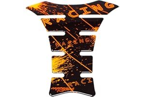 ‎FINEST FOLIA Gel Neon Tankpad Motorrad 3D Glanz Universal Tankaufkleber Tankschutz Lackschutz Aufkleber Pad MR004 (Neon Orange)