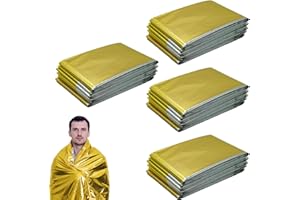 RLXMARTD Rettungsdecke Gold/Silber 210x160cm Rettungsfolie Wärmedecke Erste Hilfe Wärmefolie Emergency Blanket