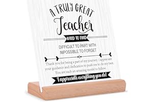 CHARMIBLE Teacher Gifts for Women Men, Thank You Gifts for Teacher, Plaque Gifts for Teacher with Stand, Leaving Going Away Retirement Appreciation Gifts for Teacher, Mentor, Counselor, Coworker