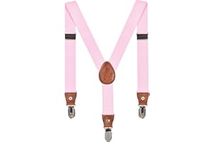DEBAIJIA Bretelles Enfants Réglable et Élastique 3 Clips Y Forme en Cuir BéBé Garçon Fille Pantalon Accessoires- Variété Couleurs