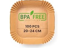 Papel freidora aire PORTENTUM Food-Grade BPA free de 20-24 cm Papel Air Fryer, Para freidoras sin aceite de 5 a 8 litros