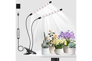 Niello 2 têtes Lampe pour Plantes,160LED Double luminosité Lampe de Plante en Croissance, Lampe LED Horticole, Auto - on/off 6/12/18H, Spectre Complet Lampe de Croissance pour Semis, Succulentes