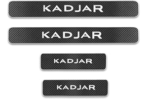 EAGLEG Fibra di Carbonio Battitacco per Auto Sticker, per Ren-Ault KADJAR, 4 Pezzi Esterno Battitacco Protezione Plates Anti-Graffio Scuff Adesivi Decorativi Accessori,White