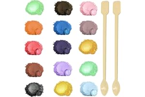MXYZQDE 15 Farbe für Gießpulver 3g, Pigmente für Gießpulver, Kerzen Machen, Badebomben Selber Machen, Pigmentpulver für Seifenfarbe Kosmetischer 15Farbe Für gießpulver.