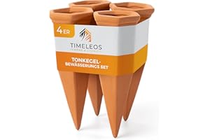 TIMELEOS Stożek gliniany, dozownik wody jako stożek do podlewania, idealny do nawadniania roślin i roślin pokojowych, trwały i wydajny (4)