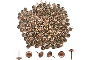 Hocansen 200 Pezzi Chiodi Tappezzeria 11x17mm Push-Pin Rotonda Tappezzeria Puntine per Pollice Decorative per Divani e Mobili (Red Bronze/TD-SF)