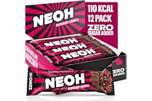 NEOH Low Carb Keto Baretta Lampone Cioccolato - 1 g Zucchero / 114 kcal / 6 g Proteine - Senza zuccheri aggiunti - 30 g (Confezione da 12) - Raspberry