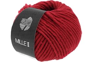 ‎LANA GROSSA LANA GROSSA Mille II | Strapazierfähiges Mischgarn mit Merinowolle, waschmaschinenfest | Handstrickgarn aus 50% Schurwolle & 50% Acryl | 50g Wolle zum Stricken & Häkeln | 55m Garn FB9