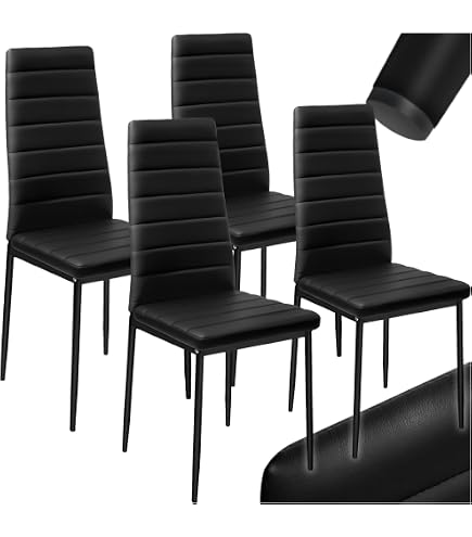 HJhomeheart Sedie Sala da Pranzo, Set di 4 Sedie, Gambe in legno
