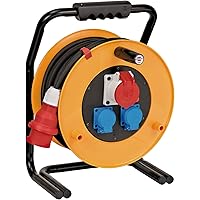 Brennenstuhl Brobusta CEE 1 IP44 Industrie-/Baustellen-Kabeltrommel (CEE-Kabeltrommel mit 30m Kabel in schwarz…