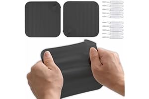 ASSURE AURA Pack 2 Tapa Desague Ducha + 10 Bastoncillos para Limpiar Alcachofa de Ducha - Atrapa Pelos Ducha de Silicona - Filtro Plato de Ducha Antideslizante Evitar Malos Olores (Negro)