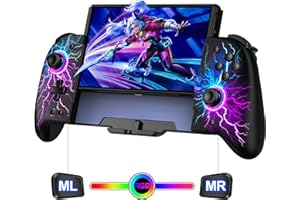 FANXIEAST Unique Programmable Wireless Switch Controller Replacement for Nintendo Switch/OLED,One-Piece Nintendo Switch Pro Controller with Cool RGB/Auto Turbo/Vibration/Precise Motion Control/Wake-Up