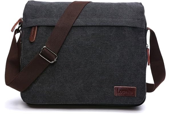 LOSMILE Hommes Sacs d'épaule, Sacs bandoulière en toile, Sacs pour ordinateur portable, Besaces,Sac d’Ecole, Travail ou vie scolaire