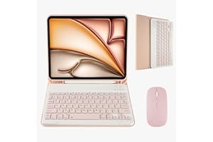 Nsyee 10.9&11 Inch Keyboard Case with Mouse Compatible with iPad Air 11" (M3 2025 / M2 2024) & iPad Pro 11" (4th/3rd/2nd/1st Gen), 10.9" Air 4th/5th Gen, Detachable Bluetooth UK Layout Keyboard