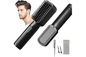 LULUANPING Brosse Lissante Pour Cheveux, Fer à Lisser Avec Peigne IntéGré, 20s PTC Chauffage & 4 RéGlages De TempéRature & Anti-BrûLure, Professionnels Hair Straightener, Lisseur Cheveux