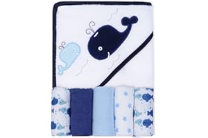 Viviland Baby Hooded Towel with Five Washcloths Washcloths, Soft Touch and Strong Absorption Washcloths, Great Gift for Infants and Newborn, 66×76cm, 6 Pack