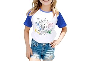 Allbestop Jeux Olympiques T-Shirt D'Été À Manches Courtes pour Garçons Et Filles Vêtements Tourisme Urbain Imprimé Commémoratif Manches 1 Tops Graphiques pour Fille Vintage