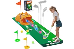 WildFun Kinder-Golfset mit automatischem Ballrücklauf, LED-leuchtenden Golfbällen, 3 Schlägern, Minigolfspiele für Kleinkinder, Geschenke für Jungen und Mädchen im Alter von 3-8 Jahren