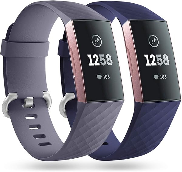 Faliogo 2 Paquetes Correa de Repuesto Compatible con Fitbit Charge 3 Correa/Fitbit Charge 4 Correa, Correas Deportivas Suaves para Mujeres Hombres, Pequeñas Grandes - 1