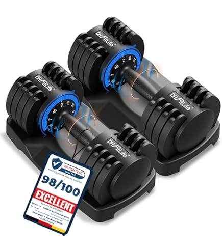 Lot De 2 Haltères Réglables Ativafit – 2,5 Kg à 12,5 Kg – Fitness Et Musculation