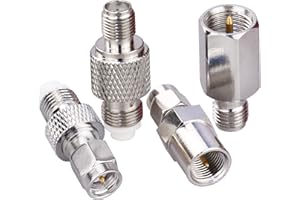 TUOLNK 4 Type Set Kit Adaptateur d'antenne SMA vers FME 4G Adaptateur coaxial SMA vers FME Kit Adaptateur d'antenne WiFi pour câble coaxial Connecteur d'antennes coaxiales SMA vers FME RF