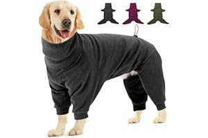 Dotoner Abrigo de Forro Polar cálido de Cuatro Patas para Perro,Abrigo de Invierno para Perro,Resistente al Viento,Cuerpo Completo,Acogedor Pijama Traje para pequeños,medianos y