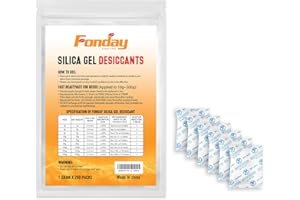 1 Gram [200 Packets] Fonday Food Grade Silica Gel Packs Desiccants - Moisture Absorbers, Desiccants Packets Dehumidifier Packs