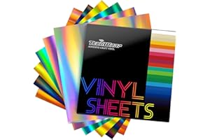 TECKWRAP Błyszczące tęczowe holograficzne chromowane winylowe arkusze samoprzylepne 30 cm x 30 cm 6 arkuszy/opakowanie