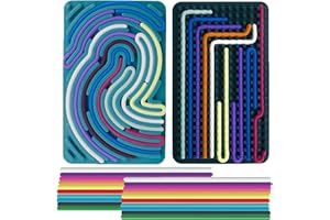 COCCCOON 2 Sets Push Peel Sensory Board Silicone Fidget Toy for 1+ Year Old Skill Development - Double Side Stress Anxiety Relief Activity Board