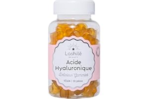 Lashilé Beauty - Complément Alimentaire - Favoriser l'éclat et l'élasticité de la peau - Mono Ingredient - Acide Hyaluronique - Made in France - Cure 1 Mois 60 Gummies