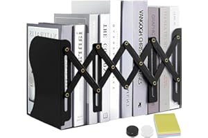 DARUITE Serre Livre en Métal Cale Livre Serre Livre Original Serre-Livres Presse Livre Serre Livres Cale Livres Etagere Bloc Livre pour Le Bureau de l'école Fournitures Scolaires(Noir)