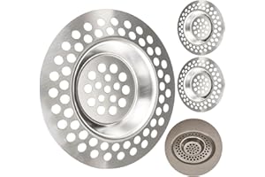 YOUR DAY MATE Sitko odpływowe ze stali nierdzewnej, 3 sztuki, Ø 70 mm na zewnątrz, 42 mm wewnątrz, wystaje 9,5 mm w dzióbku, sitko odpływowe do zlewozmywaka kuchennego, umywalki, brodzika, wanny, sitko do włosów i