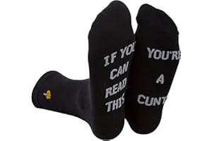 RUDE SLOGANS CO Funny Socks for Men & Women- Premium Quality Novelty Socks with Rude Slogan- Unique Humorous Gifts for Birthday- Cunt gifts with Funny Sayings