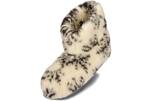 BeComfy Pantoufles Laine de Mouton Chauds Chaussons pour Hommes Femmes Unisexe Laine Bottes Hiver 36-50 EU
