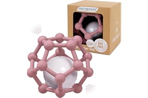 MCGMITT Sonajero Mordedor Bebe Silicona, Pelota Sensorial Bebe Agarre Luz y Suave Juguetes para 0 3 6 9 12 Meses Bebes sin BPA, 10cm, Regalos para Recién Nacidos