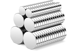 Wzone Kleine Neodym Magnet mit 3 Größen(5mm, 8mm, 10mm), 100 Stück Rund Kühlschrank Magnete Mini Magnete Stark für Handwerk, Zuhause, Büro, Foto, Karte und DIY