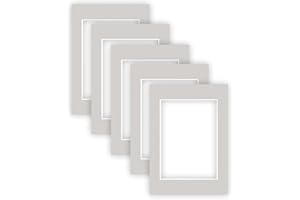 nielsen Conservation Passepartout cartón 2,2 mm, juego de 5, tamaño exterior 29,7x42 cm para tamaño de imagen 21x29,7 cm, gris guijarro con estructura
