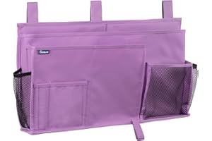 Surblue Nachttisch Caddy Hängebett Organizer Aufbewahrungstasche Tasche für Etagen-und Krankenhausbetten, Studentenwohnheime, Babybettgitter, Lager 8 Taschen (Lila)