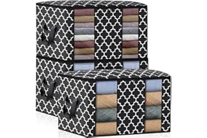 Sitayakuma Sac de Rangement Vetement 102L, Lot de 3 Grand Boite Rangement Caisse Rangement Cartons Déménagement, Pliable Housse Rangement Couette pour Couvertures Jouets Vêtements - 63 * 45 * 36cm
