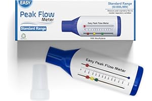GENERIC Easy Peak Flow Meter for Adult to Monitor Lung Function | Expiratory Flow Meter | Color Coded Indicator | Standard Range for Adult | Include Instructions and Blank Charts – Color Coded Indicators