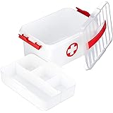 Relaxdays First Aid Kit Tray Medicine Box Plastic Size: approx 21 x 30 x 14.5 cm