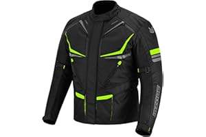 MZONE Chaqueta Moto Hombre 4 Estaciones OutletMotard Impermeable Transpirable con Protecciones Includias, Homolgoación CE y Forro Extraíble