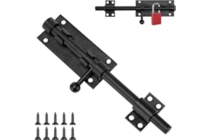 Luziyun Verrou Porte Exterieur Loquet Porte, 200mm Verrou Porte Interieure, Verrou de Porte, Serrure portail extérieur, en Acier Inoxydable SUS304, Adapté pour portes, fenêtres, clôtures