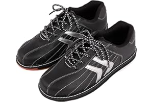 SDEQA Mens Lawn Bowls Shoes Beginner and Advanced Bowling Trainers Lace Up Leather Anti-Slip Lightweight